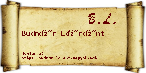 Budnár Lóránt névjegykártya
