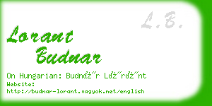lorant budnar business card